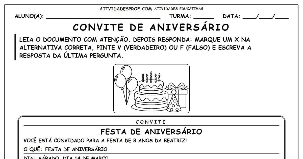 Convite de Aniversário