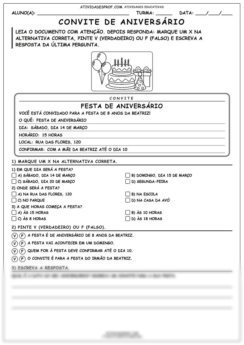 Convite de Aniversário