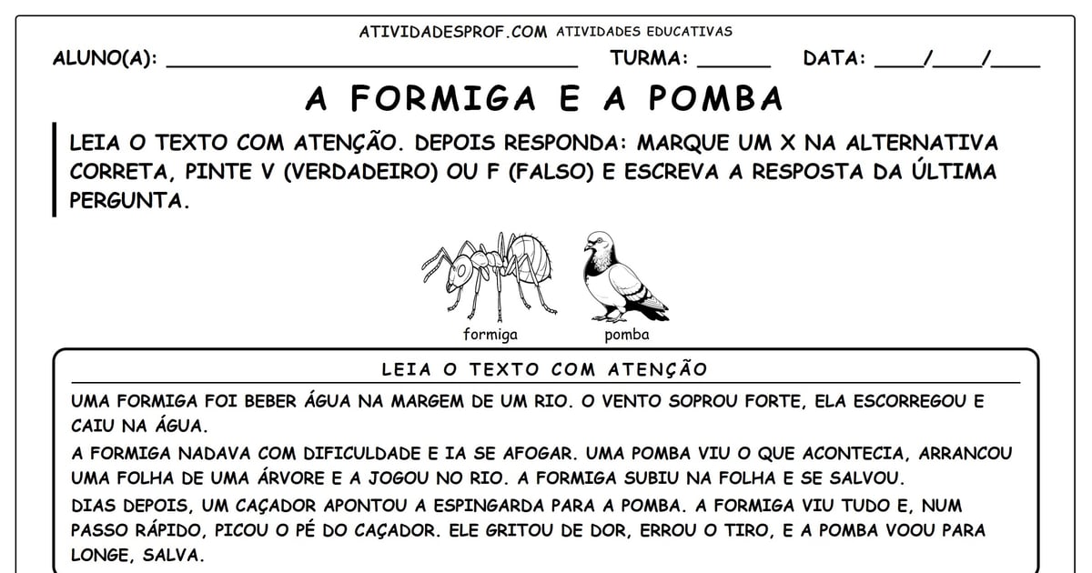 A Formiga e a Pomba