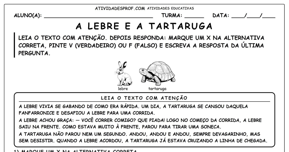 A Lebre e a Tartaruga