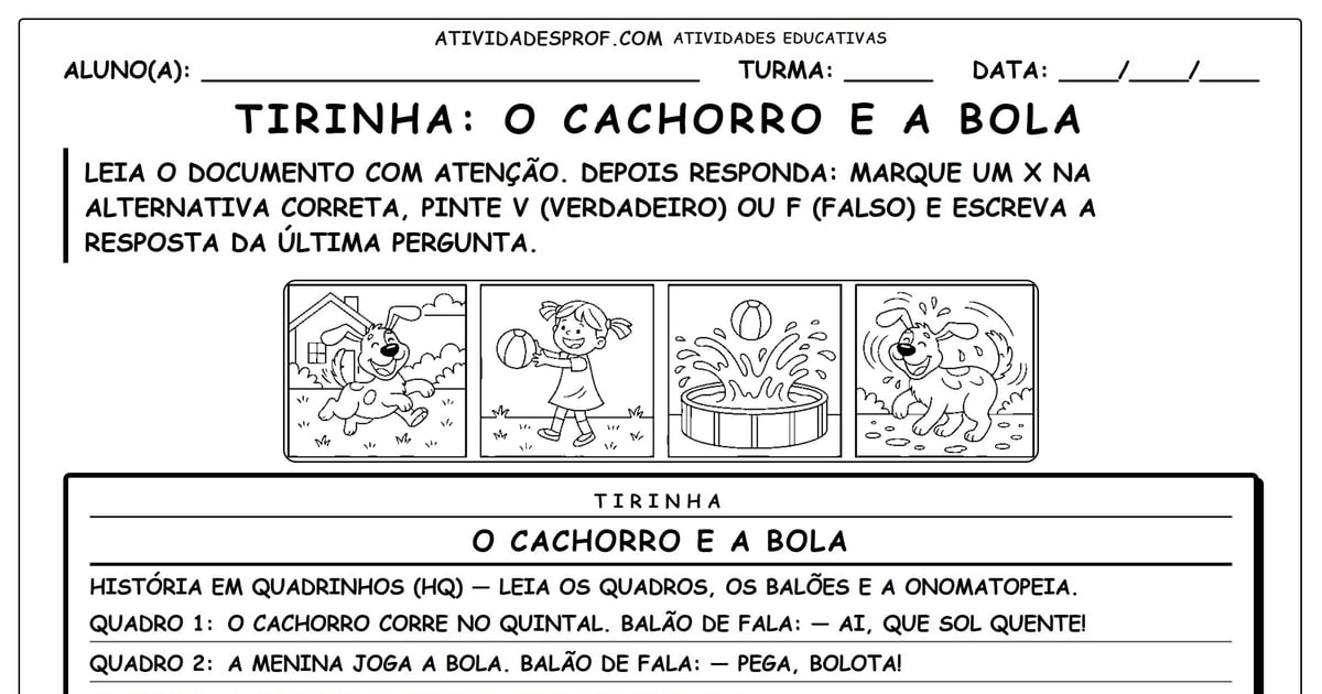 Tirinha: O Cachorro e a Bola