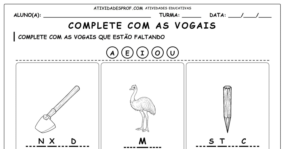 Complete com as vogais