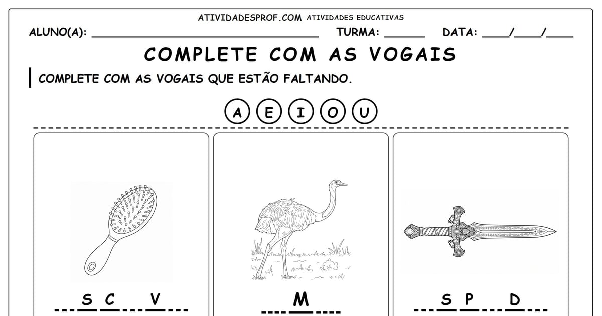 Complete com as vogais