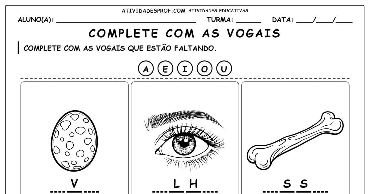 Complete com as vogais