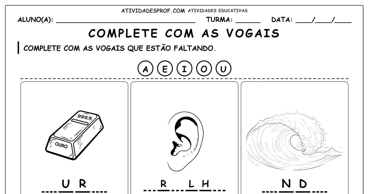 Complete com as vogais