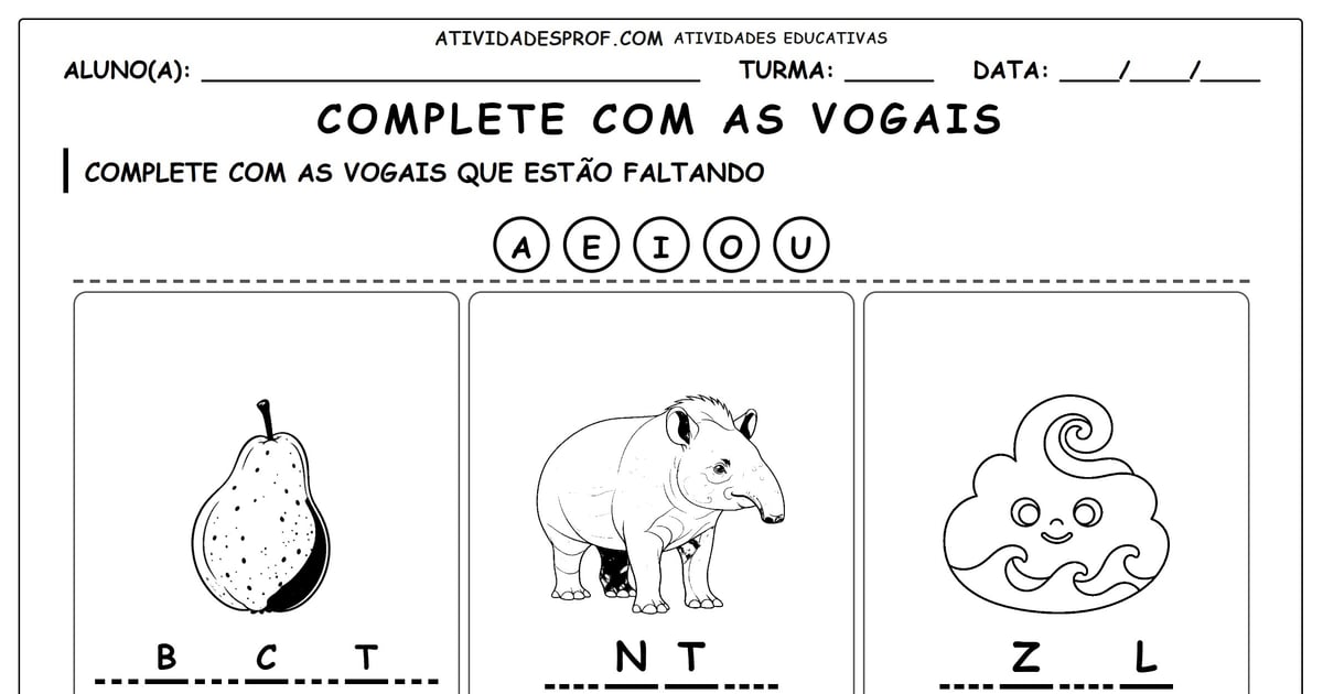 Complete com as vogais