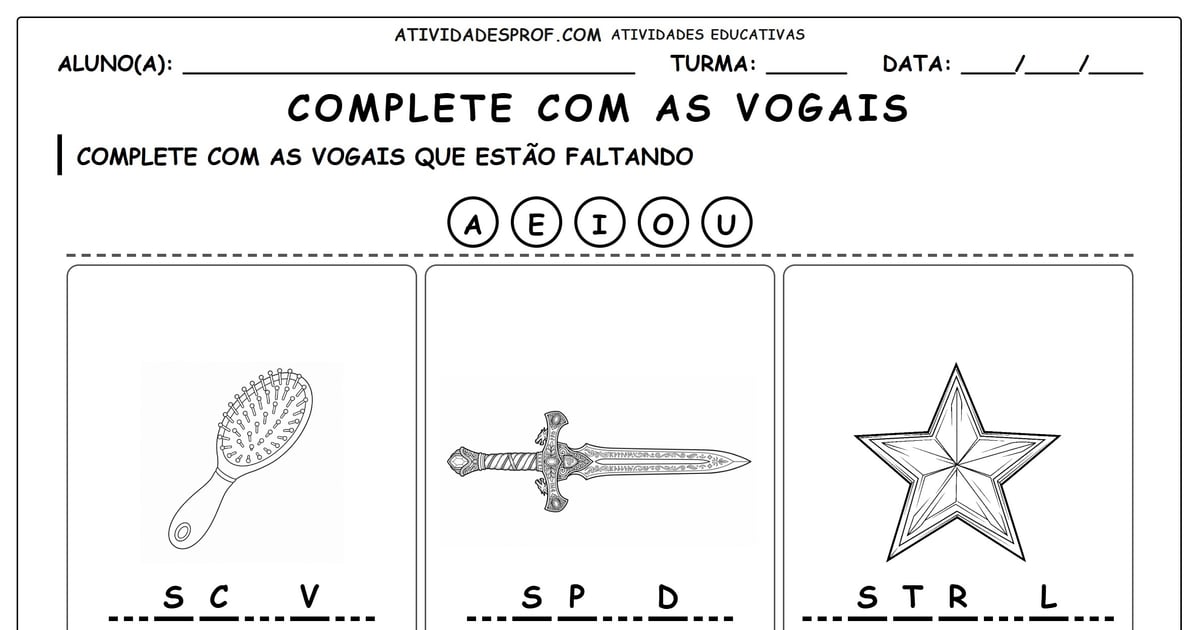 Complete com as vogais