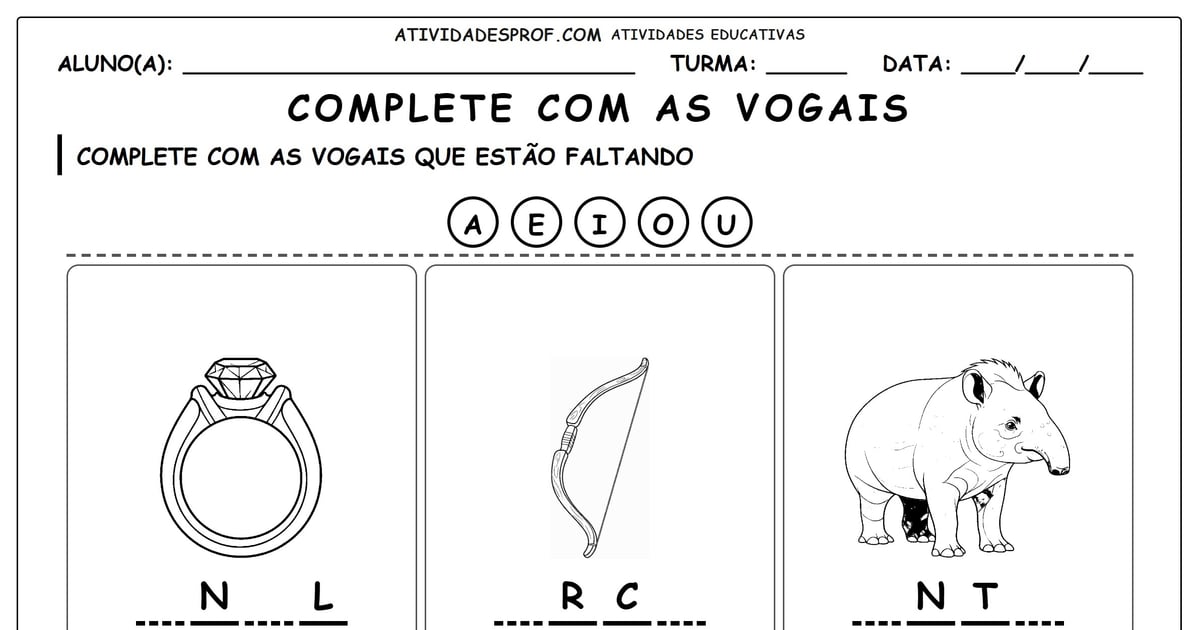 Complete com as vogais