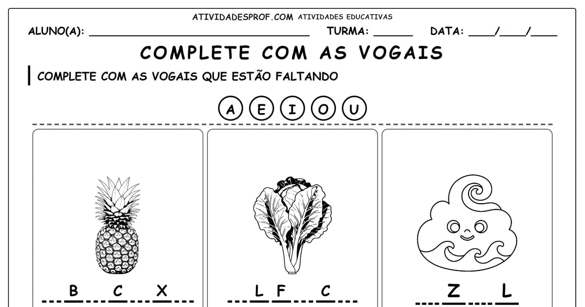 Complete com as vogais