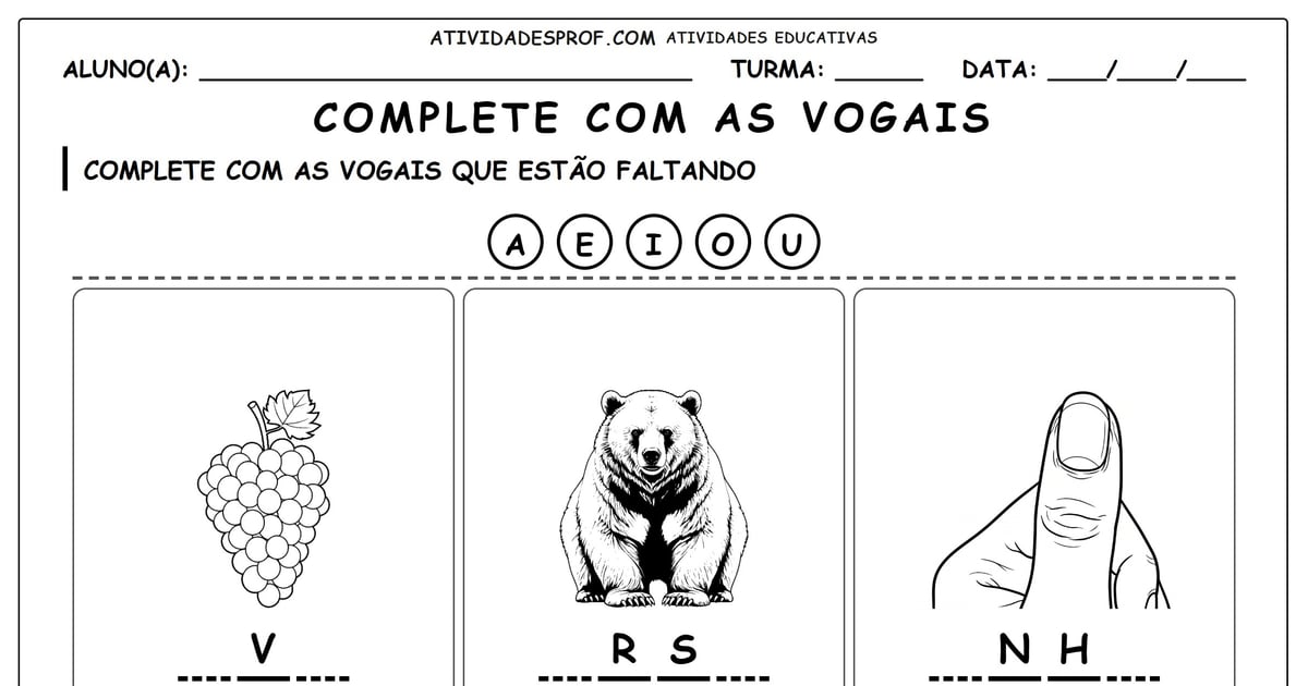 Complete com as vogais