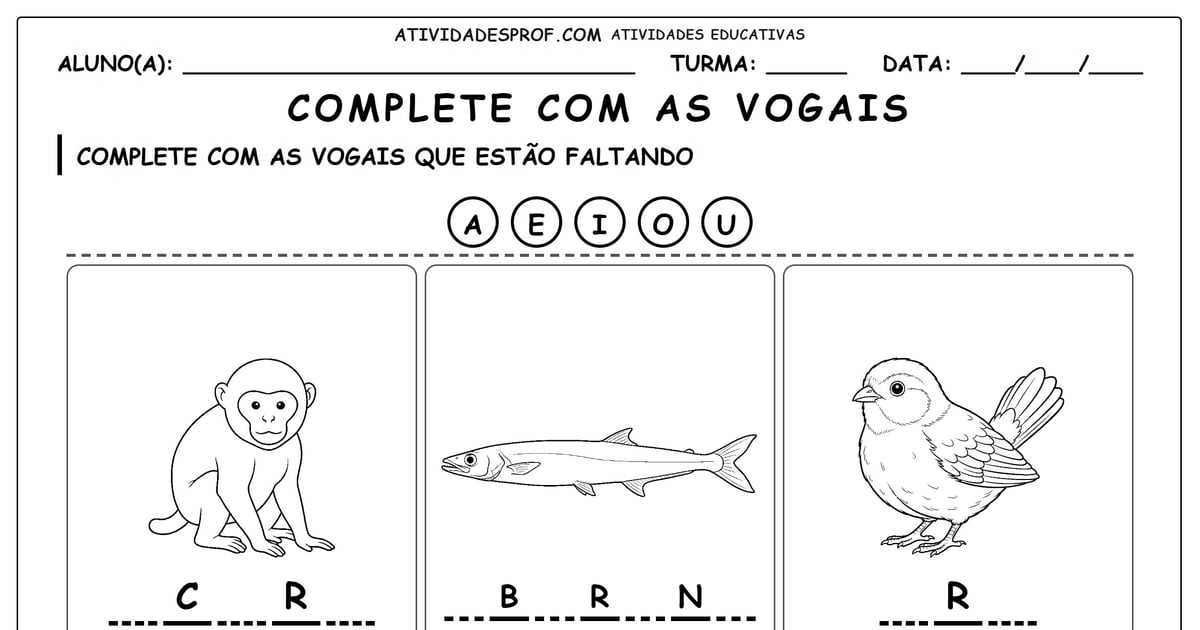 Complete com as vogais