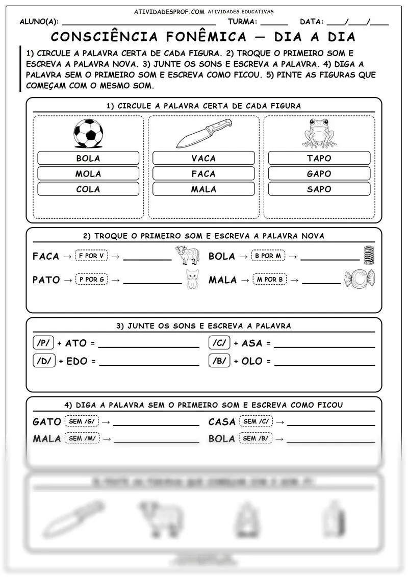 Consciência fonêmica — dia a dia