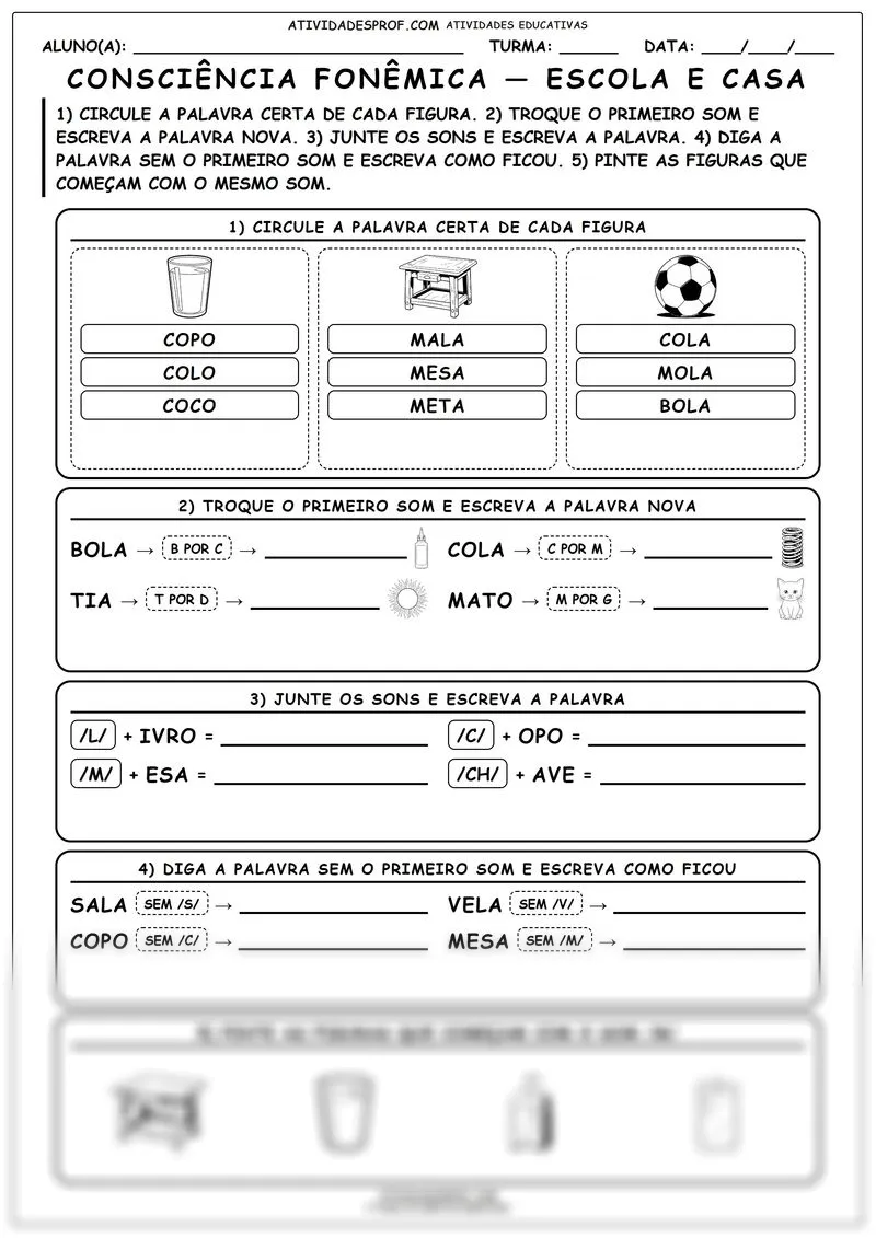 Consciência fonêmica — escola e casa