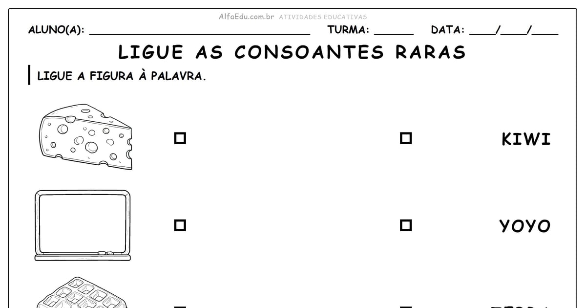 Ligue as consoantes raras