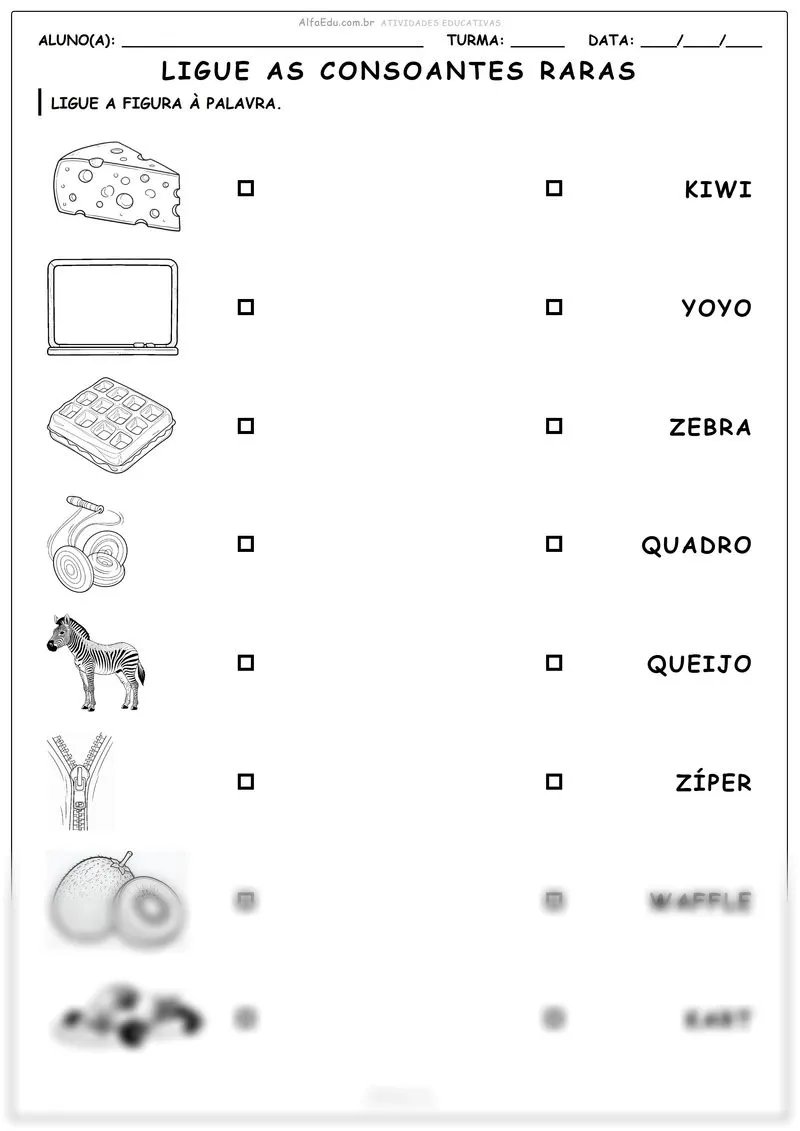 Ligue as consoantes raras