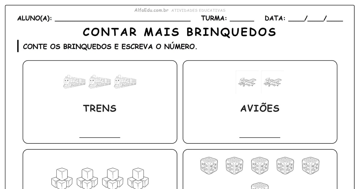 Contar mais brinquedos