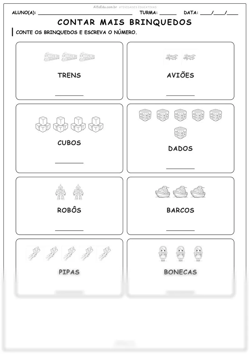 Contar mais brinquedos