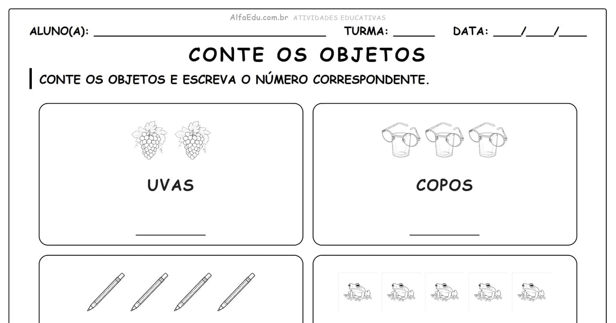 Conte os objetos