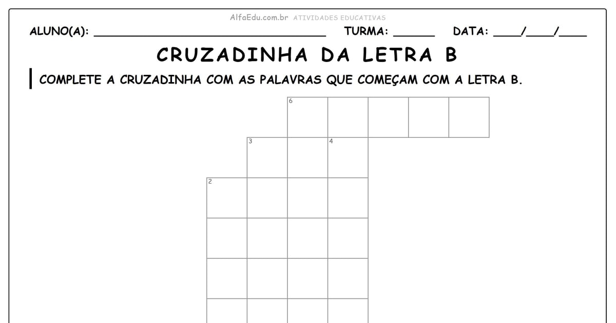 Cruzadinha da letra B