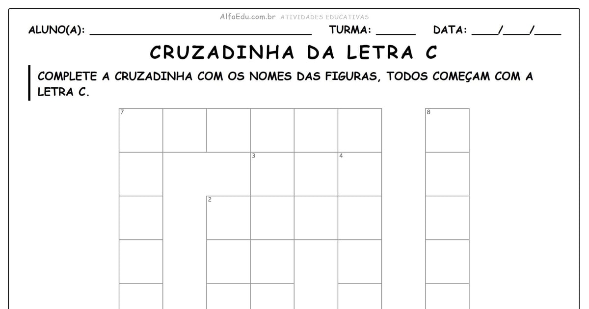 Cruzadinha da letra C