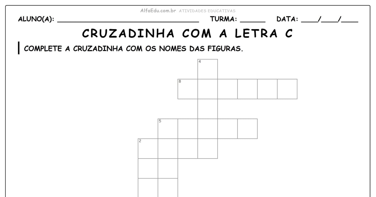 Cruzadinha com a letra C