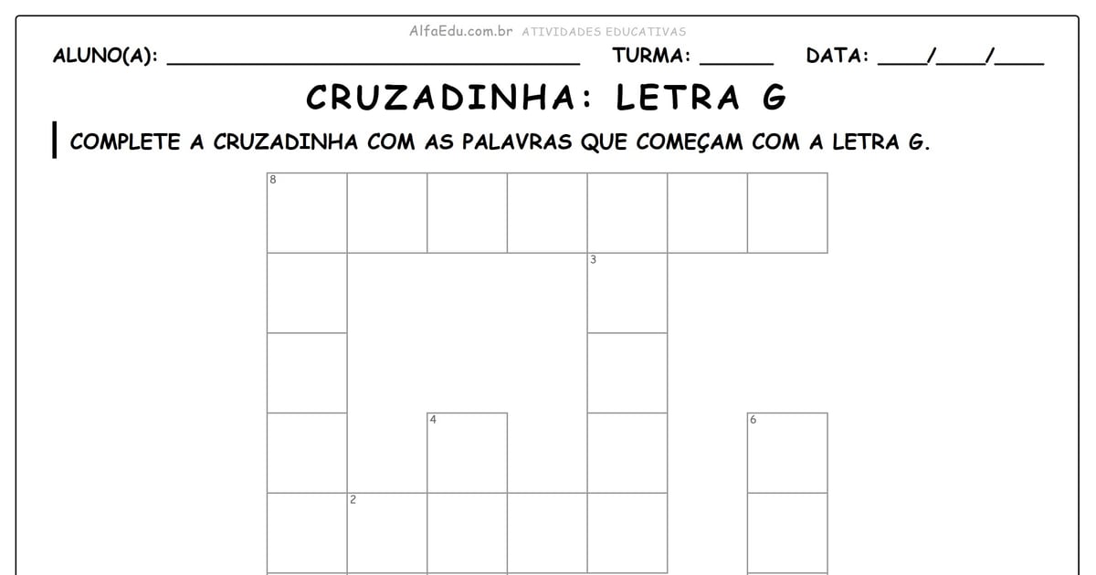 Cruzadinha: Letra G