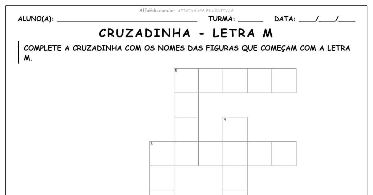 Cruzadinha - letra M