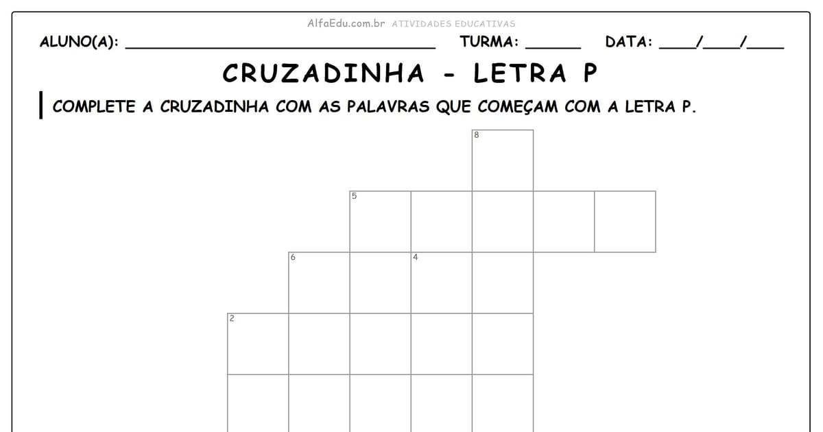 Cruzadinha - letra P