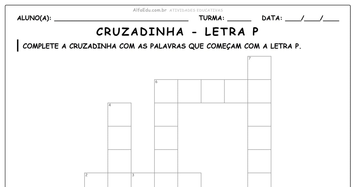 Cruzadinha - letra P