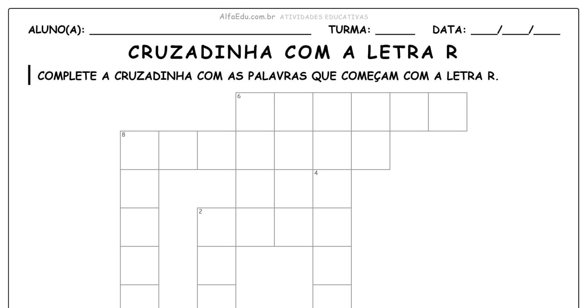 Cruzadinha com a letra R