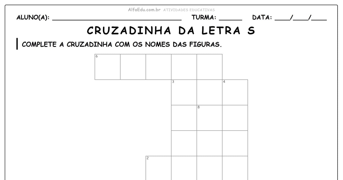Cruzadinha da letra S