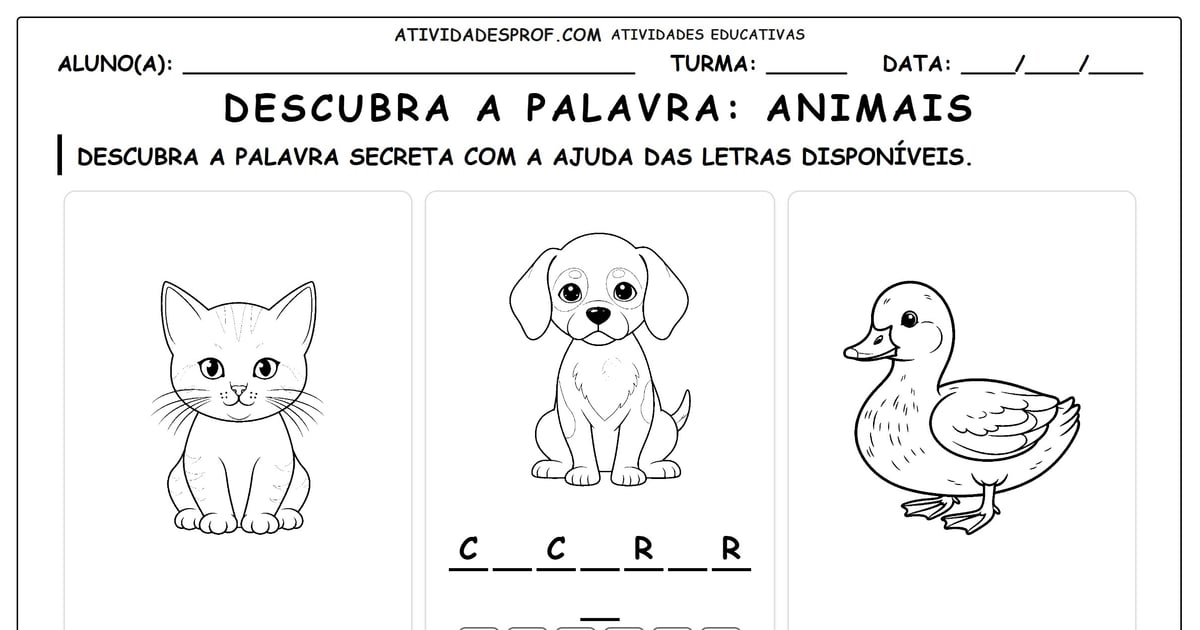 Descubra a palavra: Animais