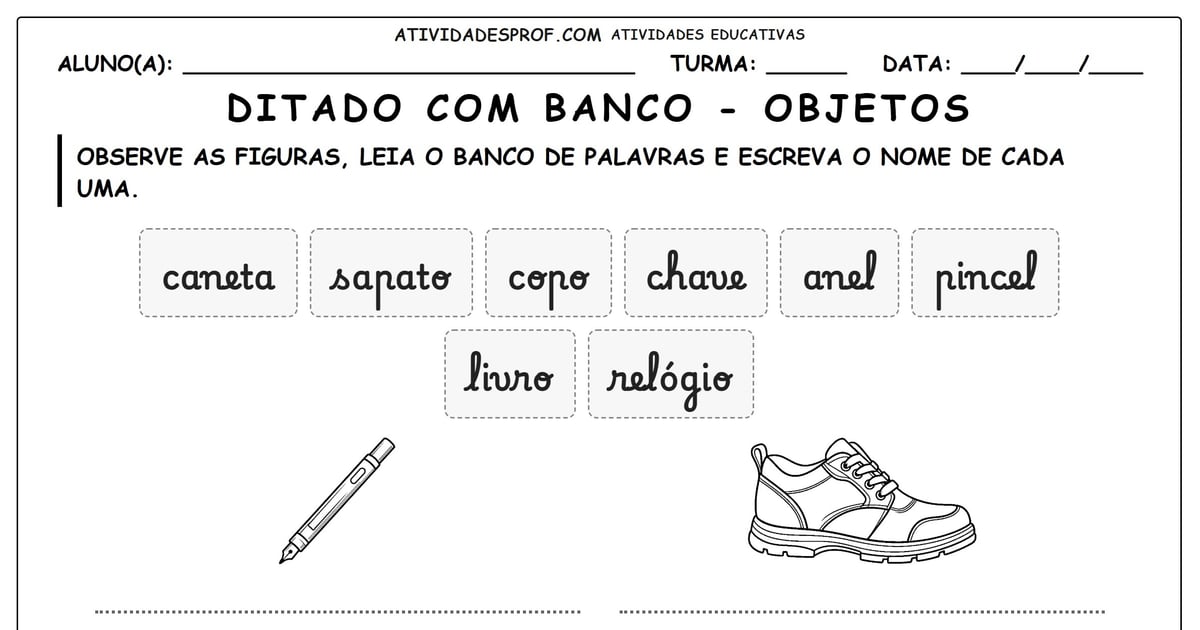 Ditado com banco - objetos