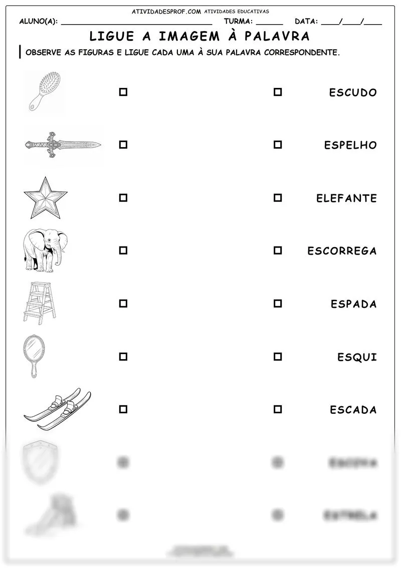 Ligue a imagem à palavra