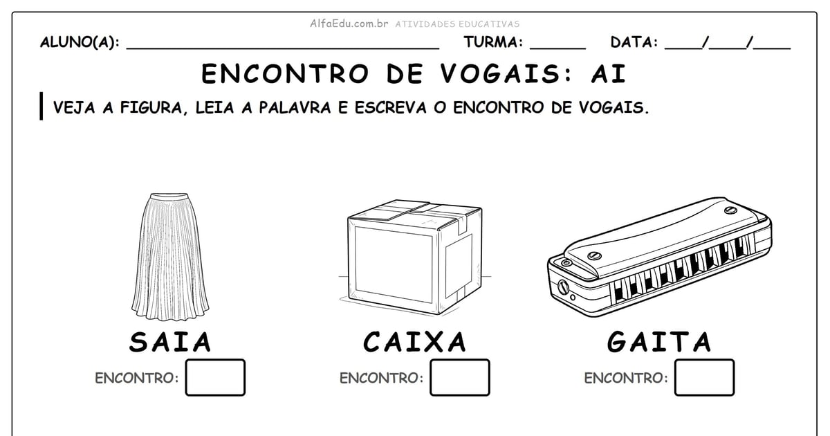 Encontro de vogais: Ai