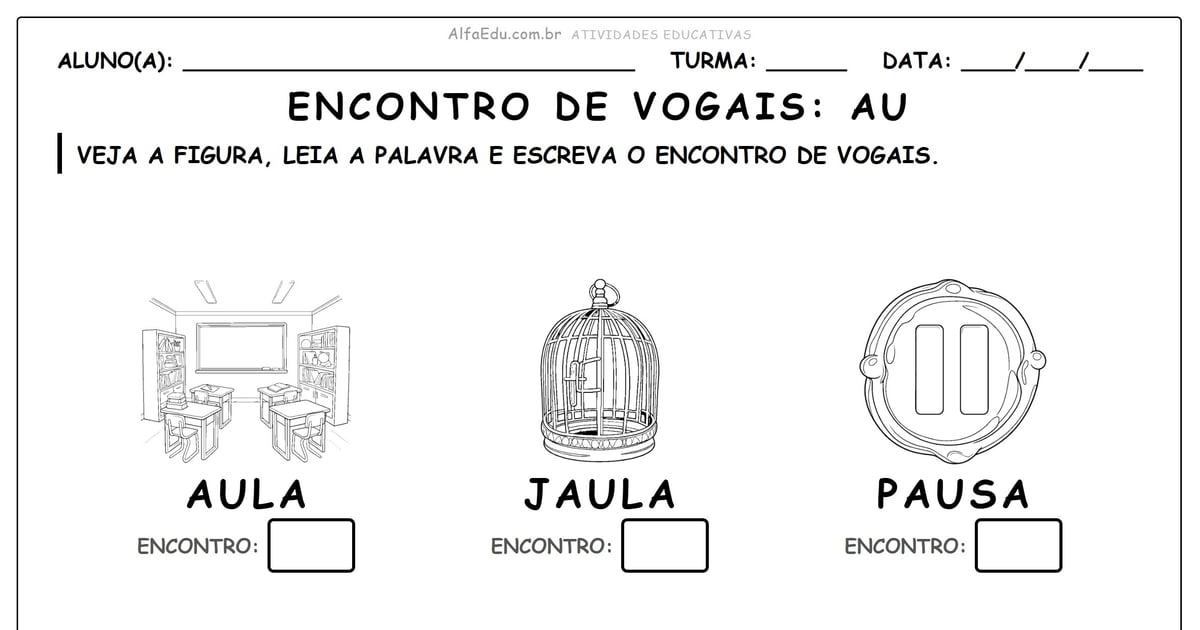 Encontro de vogais: Au