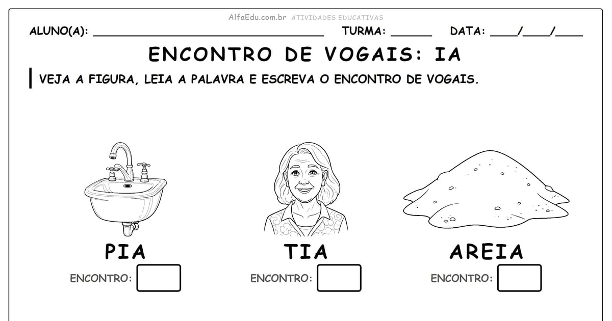 Encontro de vogais: Ia