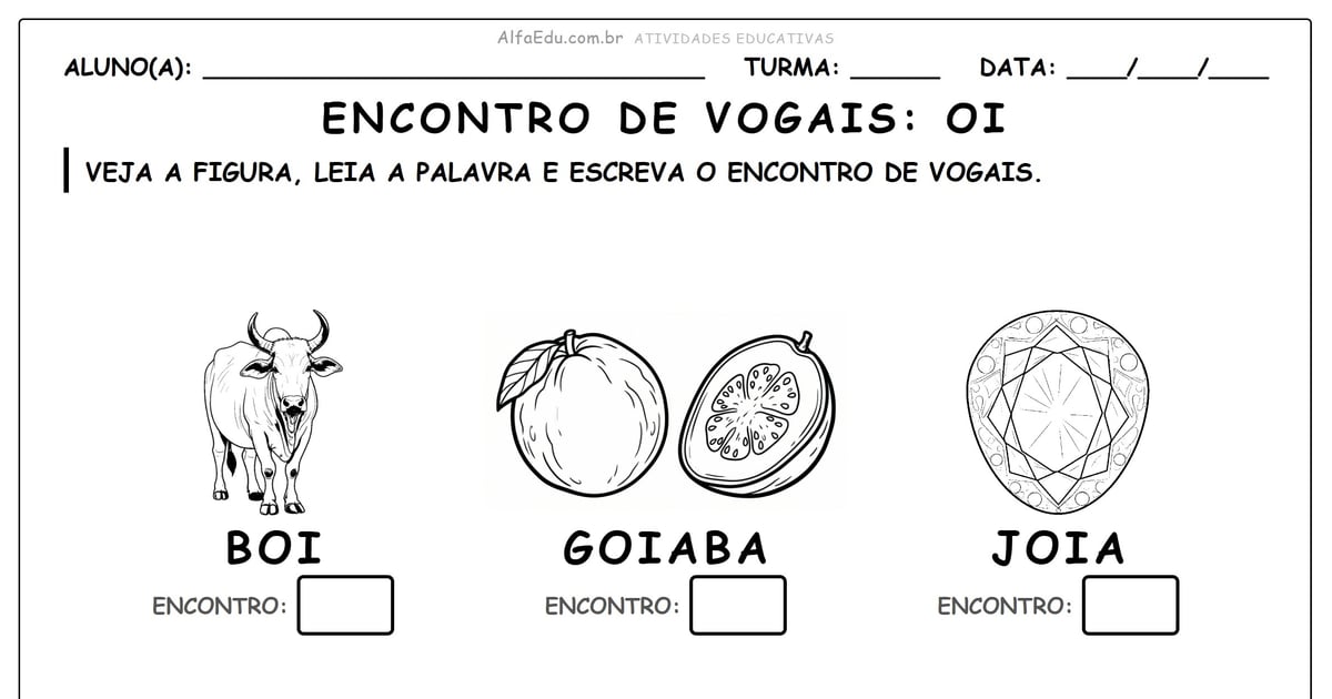 Encontro de vogais: Oi