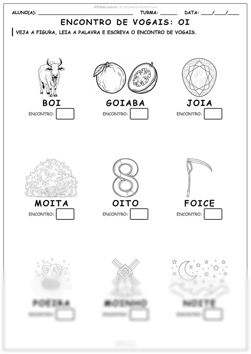 Encontro de vogais: Oi