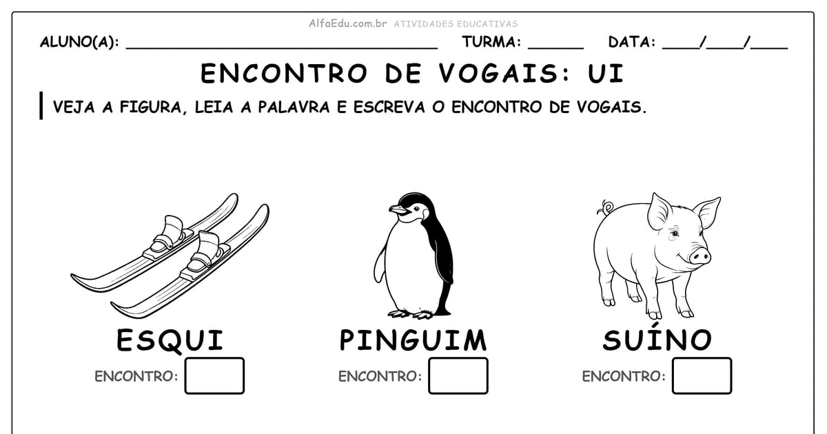 Encontro de vogais: Ui