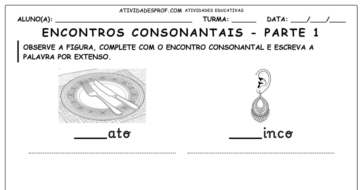 Encontros consonantais - parte 1