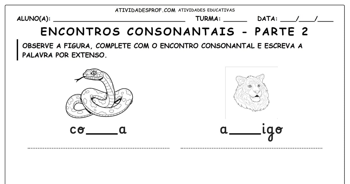 Encontros consonantais - parte 2