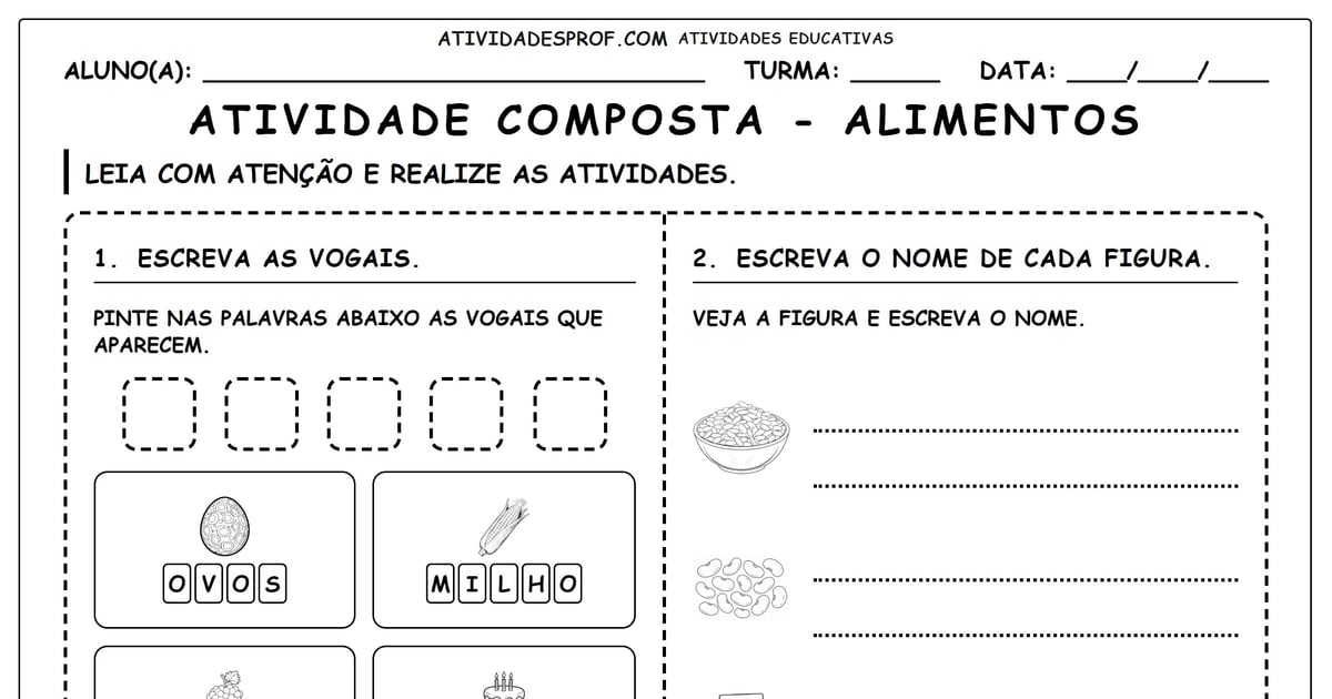 Atividade composta - alimentos