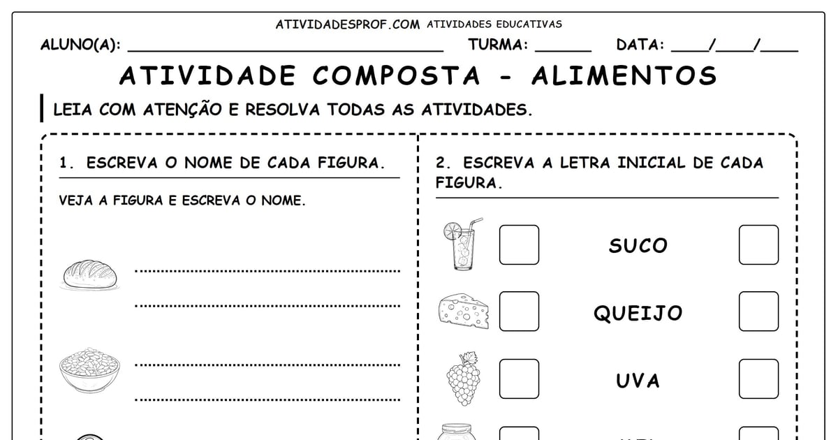 Atividade composta - alimentos