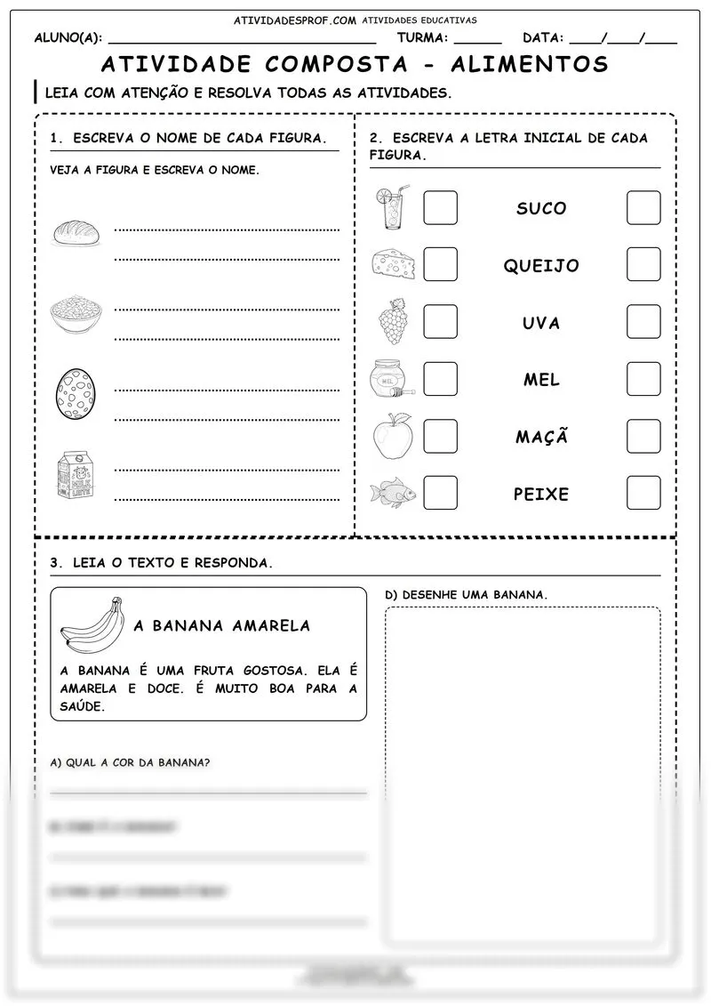 Atividade composta - alimentos