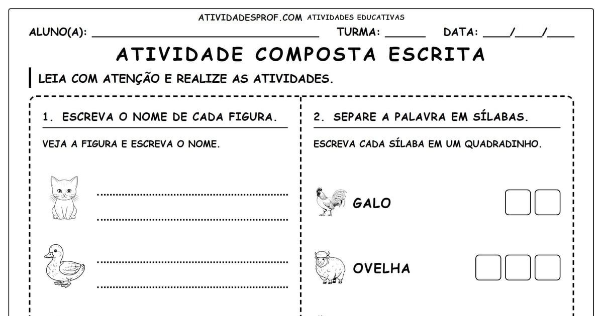 Atividade composta escrita
