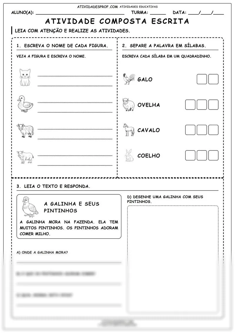 Atividade composta escrita