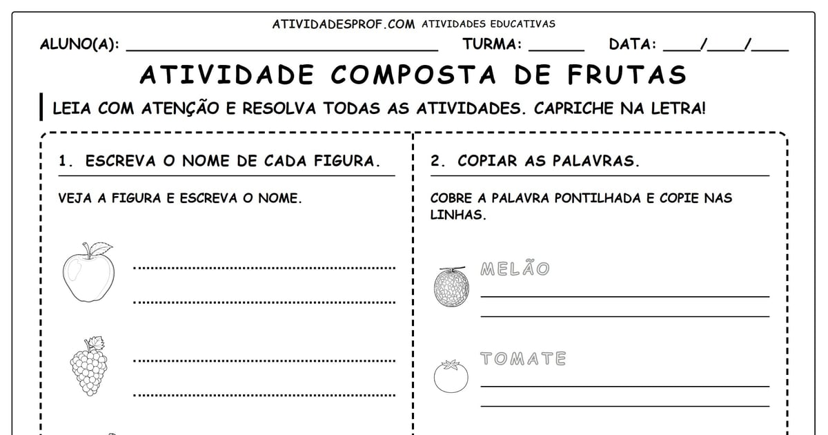 Atividade composta de frutas