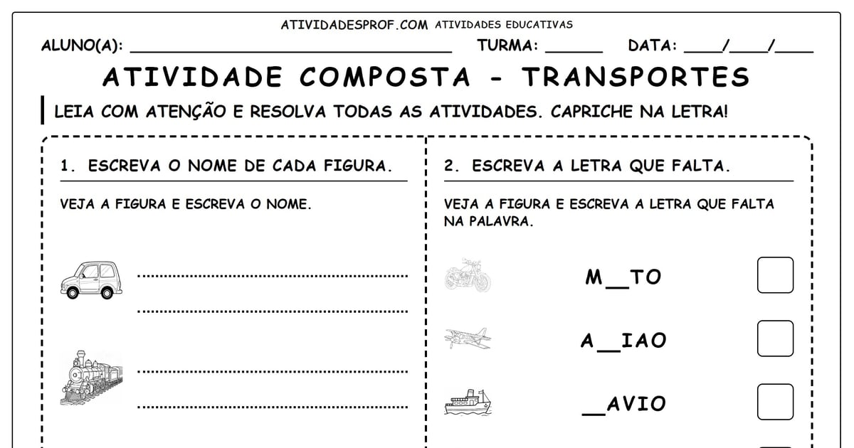 Atividade composta - transportes