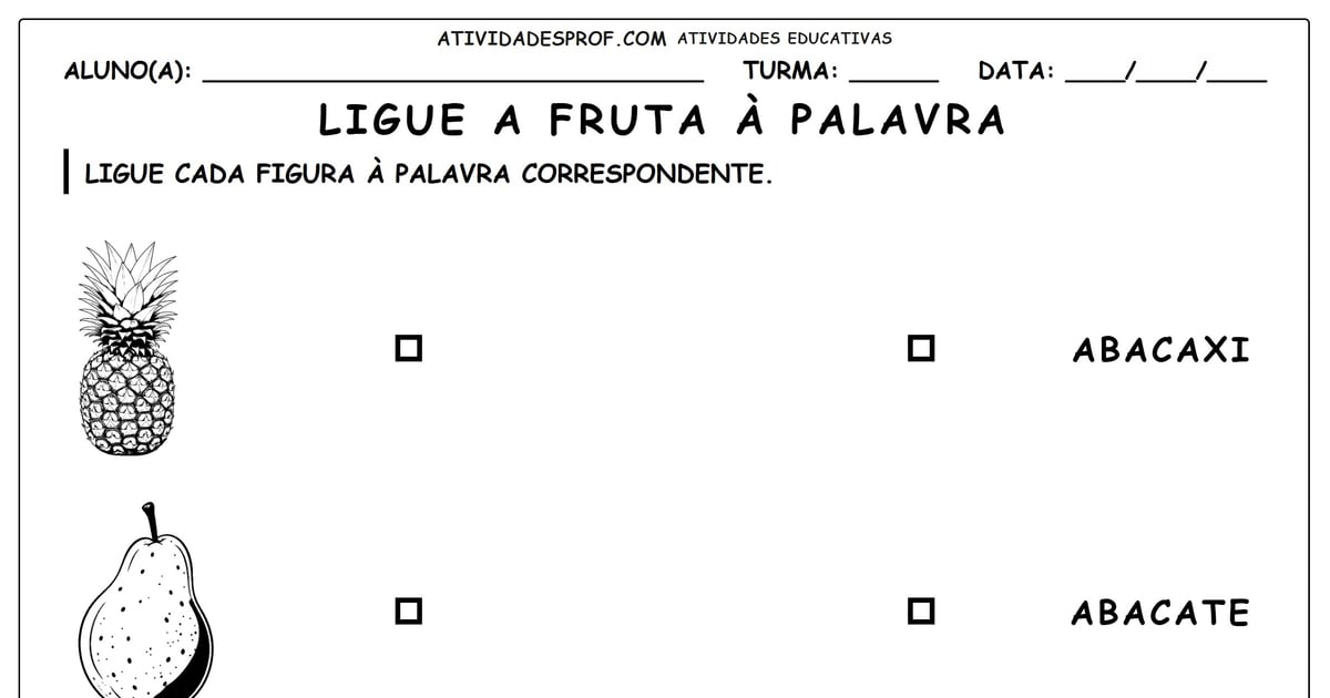 Ligue a fruta à palavra